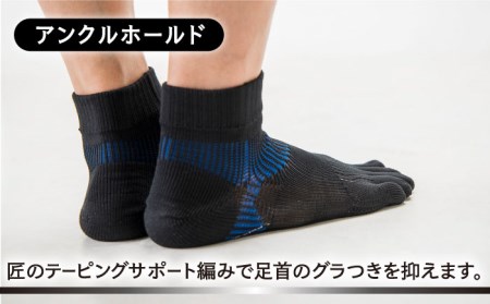 【25-27cm】【3色セット】Runtage ゴルフソックス アスリートラウンドPRO type FF ５本指 ショート丈【イイダ靴下株式会社】[HBB023]