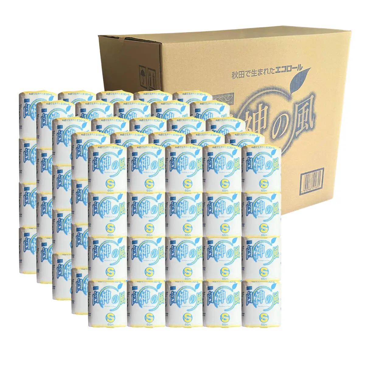 【Amazon.co.jp限定】【2ヵ月毎 計6回お届け 定期便】再生紙トイレットペーパー 白神の風 65m 100個 ×6回 ソフトタイプ シングル トイレットペーパー ソフト 個包装 芯あり 再生紙 トイレ ペーパー トイレペーパー 秋田 秋田県 能代市