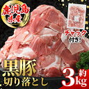 【ふるさと納税】鹿児島県産 黒豚 切り落とし (約3kg・約600g×5パック) 国産 鹿児島県産 黒豚 豚肉 ブタ バラ肉 個包装 小分け 薄切り うす切り 冷凍配送 切り落し 切落し 切り落とし チャック袋 チャック付き 冷凍配送 【スターゼン】