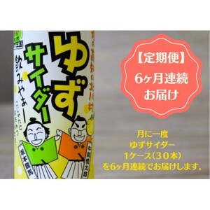 【毎月定期便】ゆずサイダー30本/1ケース全6回【4052673】