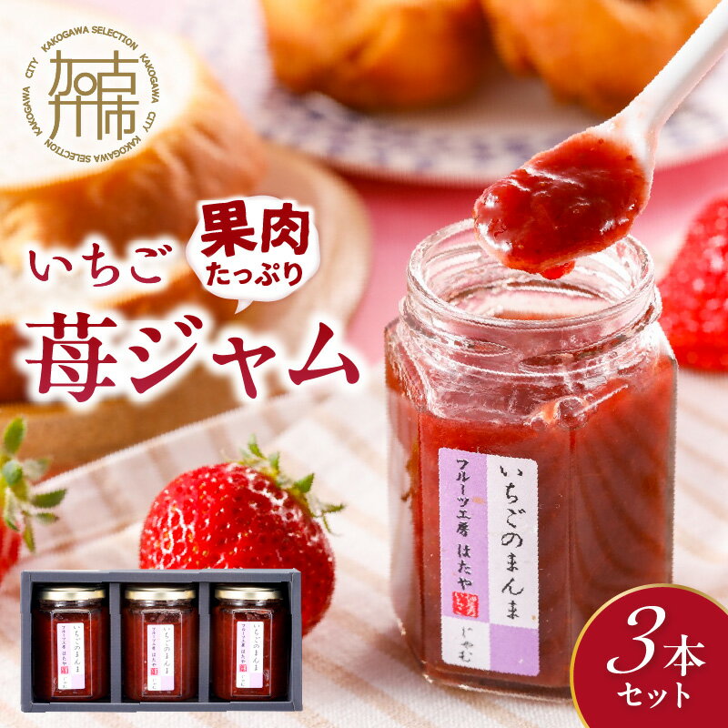 【ふるさと納税】【レビューキャンペーン】 いちご果肉がたっぷりの苺ジャム3本セット 《 いちご ジャム 果肉 新鮮 いちごジャム 保存料不使用 贈答用 ギフト プレゼント 贈り物 》