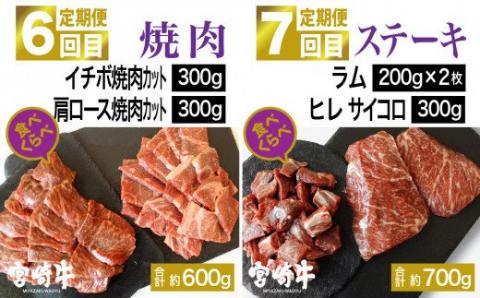 宮崎牛 食べ比べ 贅の極み 9ヶ月コース　牛肉[G7423]