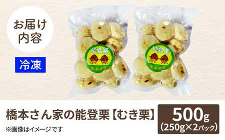 橋本栗園の能登栗(むき栗) 250g × 2パック 計500g / 栗 マロン 和栗