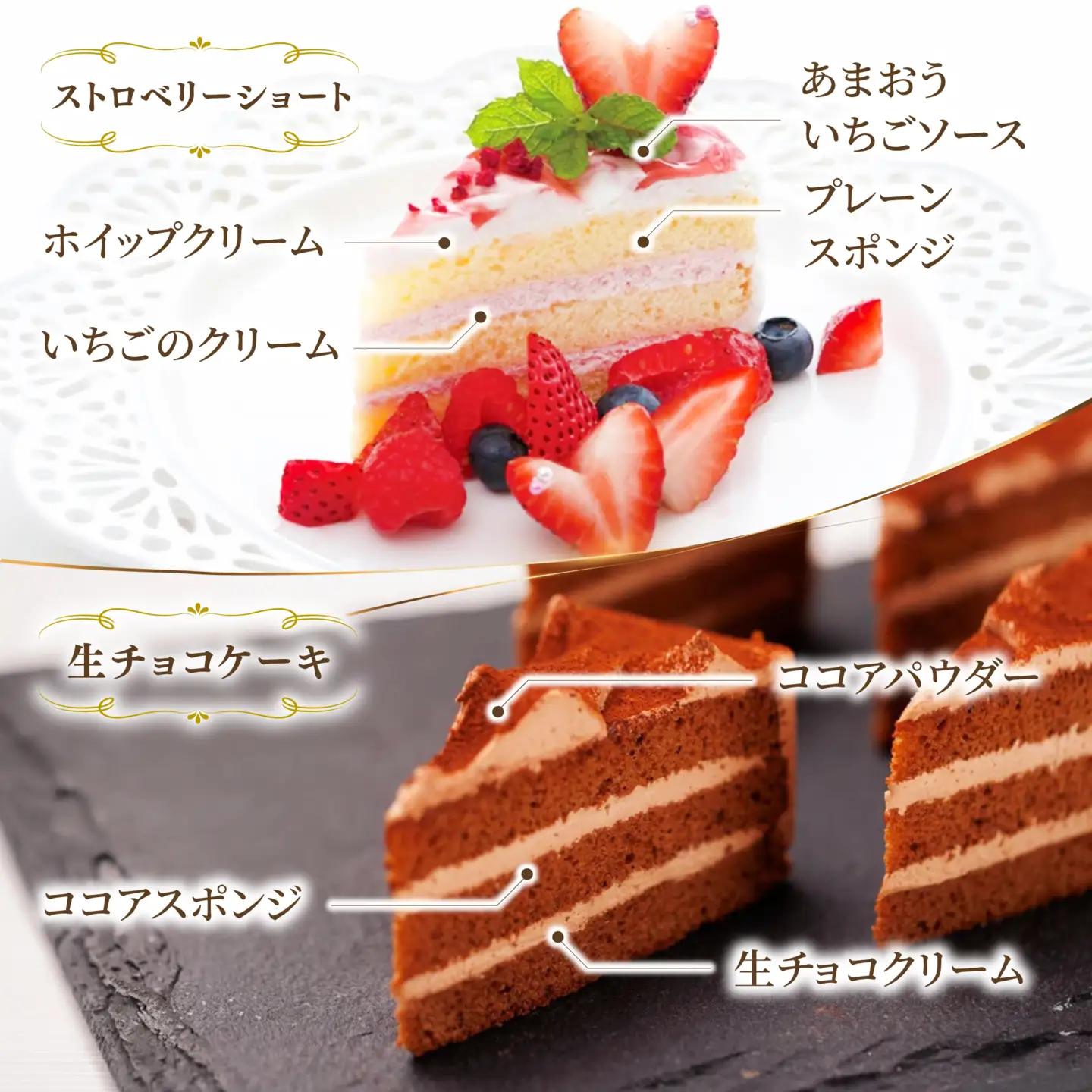 ケーキ 2種 （生チョコ/ストロベリー） [AQD013]  ショートケーキ