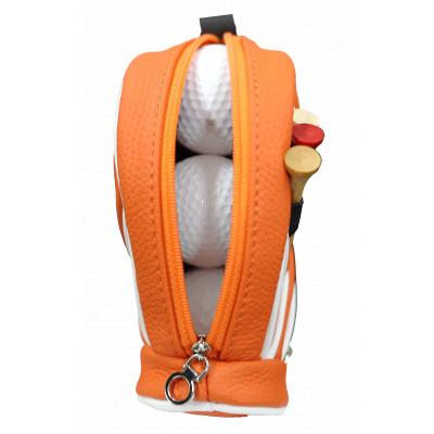 ふるさと納税 香芝市 キャディーバッグ型本革ゴルフボールケース　＜オレンジ＞ |  | 03