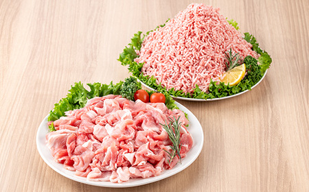 鹿児島県産 豚 こまぎれ と ミンチ セット 合計1.8kg！（300g×3パックずつ）冷凍 国産 鹿児島県産 ハンバーグ 餃子 炒め物 豚汁 など 何でも 使えて 小分け で 便利 ! 【A-201