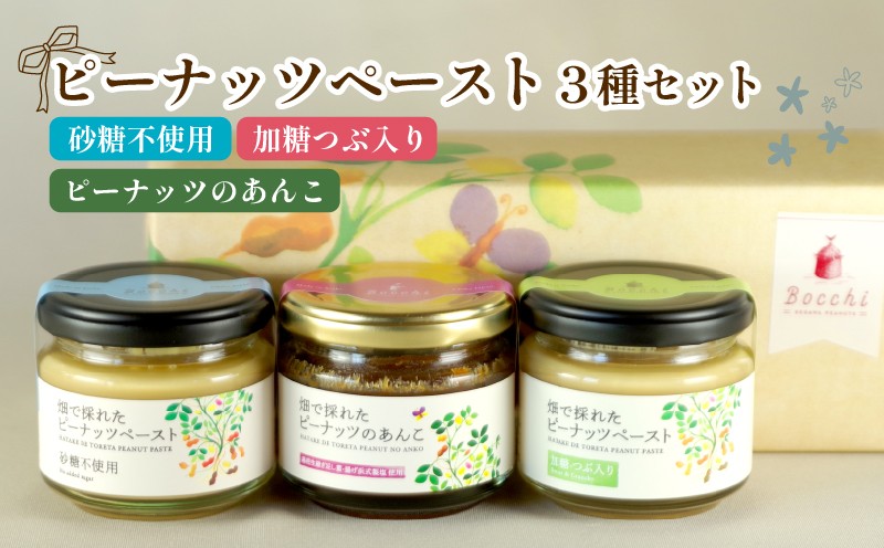
                  ピーナッツペースト 3本セット  ピーナッツ バター 千葉県産 落花生 濃厚 ピーナッツペースト 千葉県産落花生 ぴーなっつ ピーナッツクリーム ジャム ナッツ あんこ 餡 あん 砂糖不使用 粒入り ピーナッツあんこ 贈答 ギフト プレゼント 記念日 お祝い 送料無料 株式会社セガワ メディア 千葉県 旭市 sgw003
                