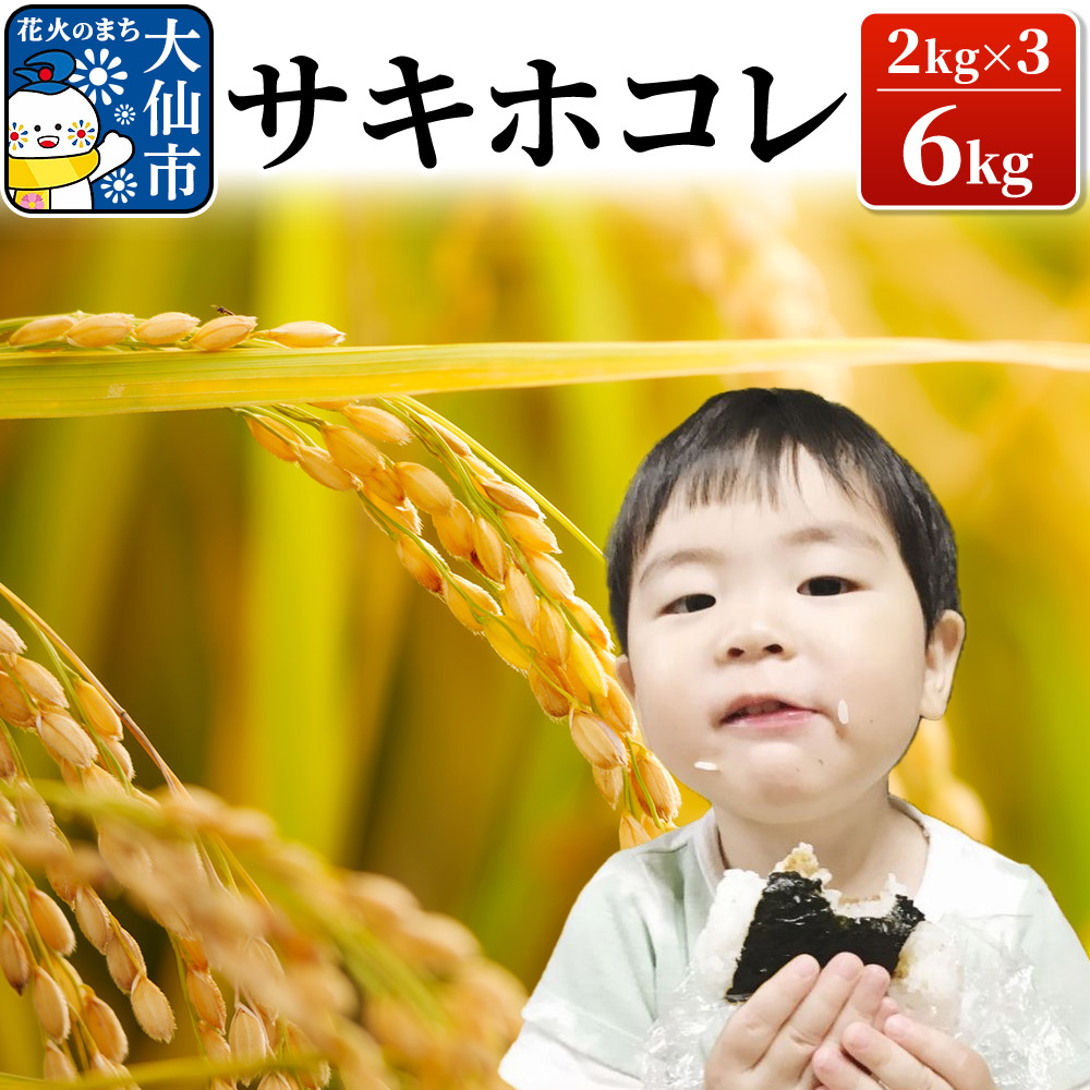 【令和6年産】サキホコレ 6kg(2kg×3)　おこめのさわた【特A】