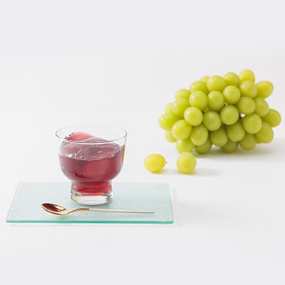 【2025年度発送分】朝採れ新鮮シャインマスカット2房＆ピオーネと白桃果肉ごろっとジュレセット