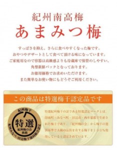 福梅本舗 最高級 紀州南高梅 和歌山県産 ご家庭用 あまみつ梅 減塩 はちみつ梅干し 250ｇ 【 南高梅干し はちみつ はちみつ梅 ハニー梅干し 紀州梅干し おすすめ梅干 和歌山県 白浜町 】