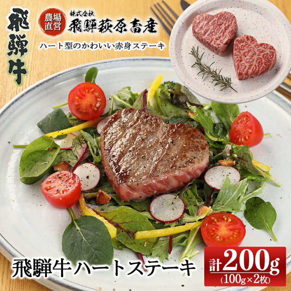 【ふるさと納税】飛騨牛 ハートステーキ （100g×2枚）【冷凍】最高級 国産 牛肉 肉 和牛 赤身 人気 ブランド牛 和牛 ご結婚 記念日 下呂温泉 飛騨 ギフト 贈り物 贈答 赤身 霜降り 父の日 母の日 お中元 お祝い 21000円 岐阜県 下呂市 プレゼント