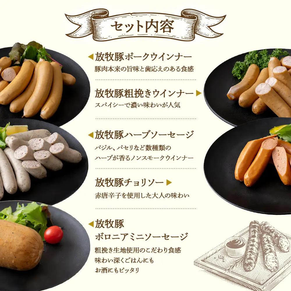「北海道産放牧豚 無添加ウインナーセット」とトモヱベーグル「北の麦輪」10個セット【C9902901】