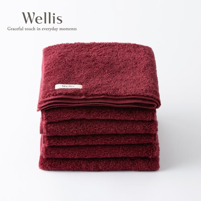 【ふるさと納税】Wellis【極上の肌心地】ウォッシュタオル2枚 ボルドー（009_5123）