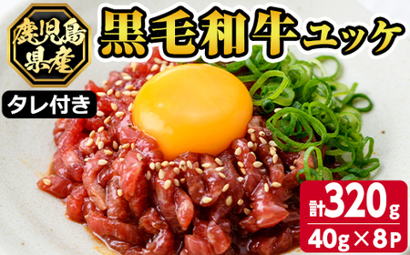 鹿児島県産黒毛和牛ユッケ 320g 40g×8パック 株式会社カミチク《90日以内に出荷予定(土日祝除く)》鹿児島県 さつま町 鹿児島県産 黒毛和牛 ユッケ 生食用 小分け タレ付き