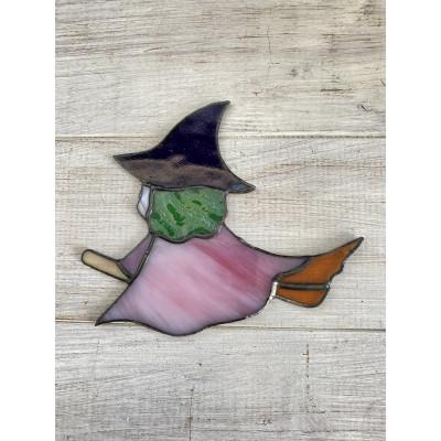 ふるさと納税 静岡市 ステンドグラス　ハロウィンオーナメント　リトルウィッチ