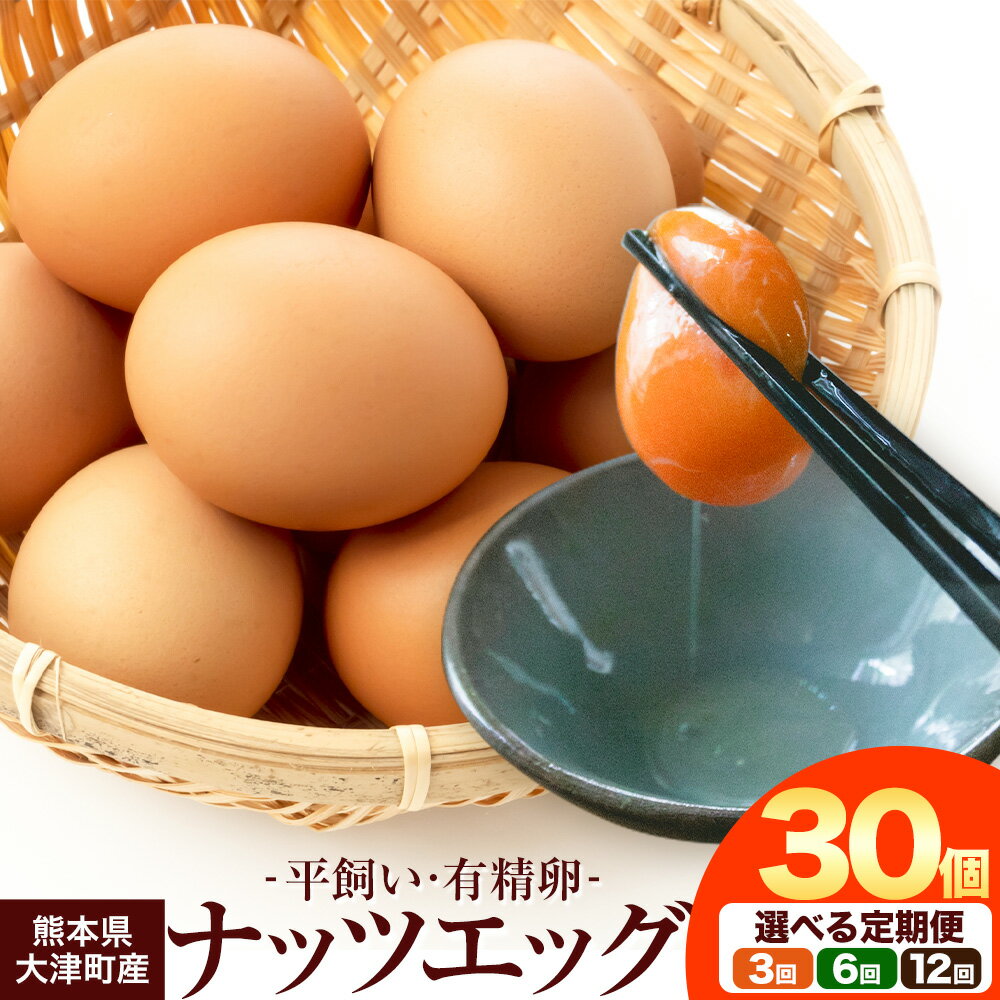 【ふるさと納税】卵 大津町産 ナッツエッグ 平飼い 有精卵 30個 定期便 あり 3回 6回 12回 合資会社相良ポートリー《30日以内に出荷予定(土日祝除く)》熊本県 大津町 卵 鶏卵 たまご タマゴ 赤玉子 送料無料
