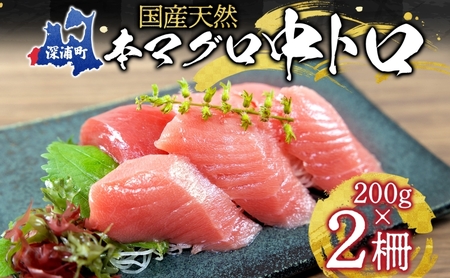 天然 本マグロ 中トロ 計400g 国産 本鮪 まぐろ マグロ クロマグロ 鮪 刺身 丼ぶり 寿司 海鮮 魚介 贅沢 お取り寄せ 詰め合わせ グルメ 産地直送 送料無料 冷凍 あおもり海山 青森県 深浦町