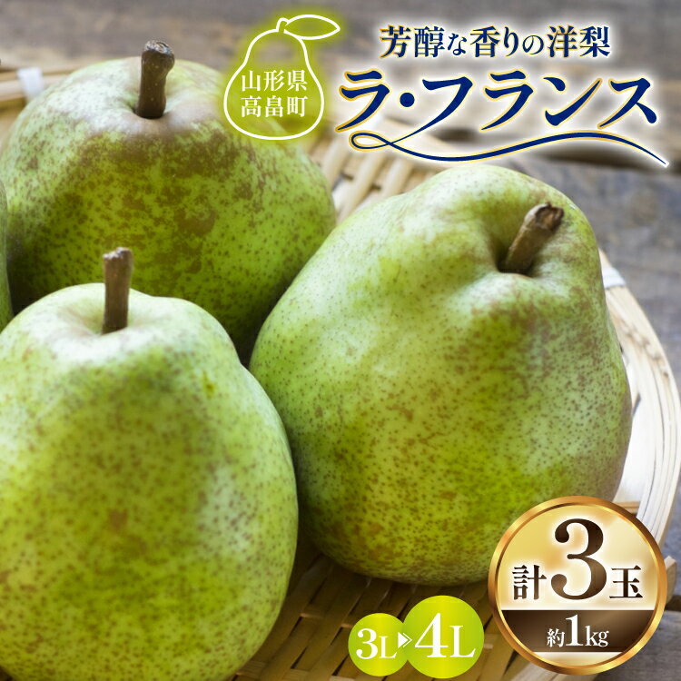 【ふるさと納税】 【期間限定発送】 ラ・フランス 山形県 3L〜4L 3玉 約1kg [三鷹洋梨園 山形県 高畠町 tk06ays910004] 果物 くだもの フルーツ 洋なし 洋梨 ラフランス