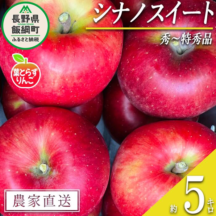 【ふるさと納税】 りんご 葉とらず シナノスイート 秀 〜 特秀 5kg フレッシュフルーツミカズキ 令和7年度収穫分 長野県 飯綱町 〔 信州 果物 フルーツ リンゴ 林檎 長野 予約 農家直送 〕発送時期：2025年10月中旬頃〜2025年10月下旬頃 {***}