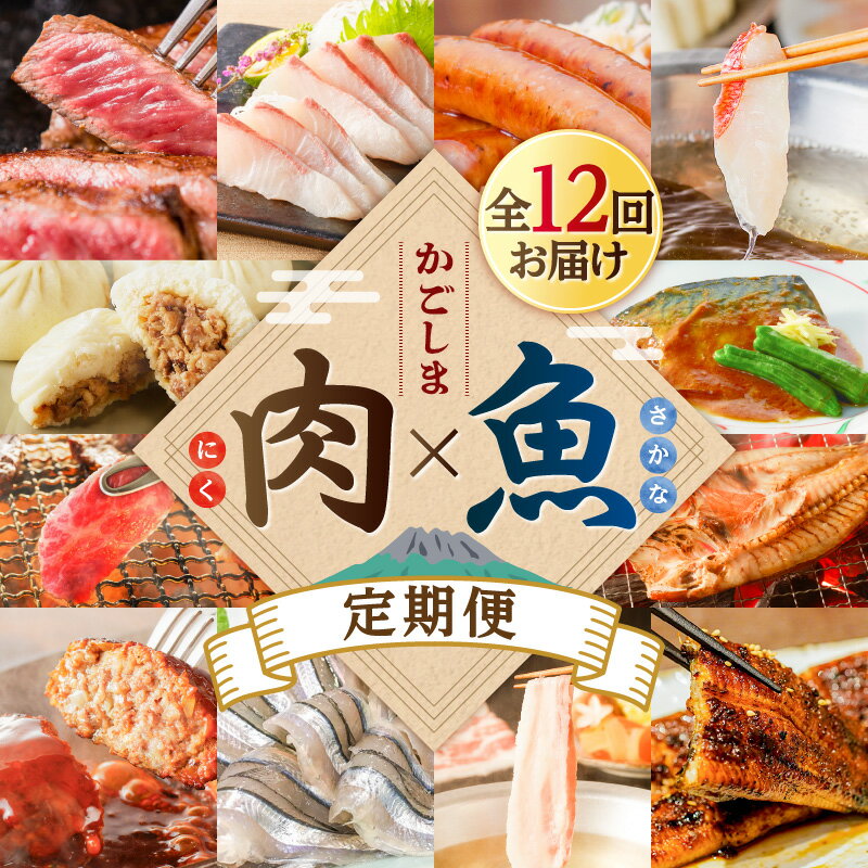 【ふるさと納税】【 肉 × 魚 】 12回 定期便 牛肉 豚肉 うなぎ 刺身 黒毛和牛 ステーキ ウインナー 金目鯛 しゃぶしゃぶ 肉まん 惣菜 赤身 焼肉 干物 ハンバーグ キビナゴ 蒲焼 限定 定期 冷凍 冷蔵 セット バラエティ コラボ 鹿児島 おすすめ ランキング プレゼント ギフト
