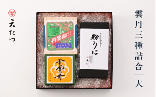 天たつ雲丹三種詰合（大）【うに 塩うに 塩雲丹 汐うに 汐雲丹 越前うに バフンウニ しおうに 珍味 ご当地 名物 おつまみ ご飯に合う ご飯のお供 ギフト 贈答 贈り物】 [K-4611]