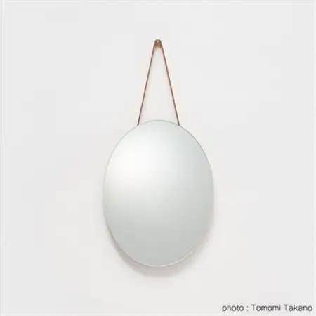 ヒノキのオーバルミラー　スモール(ウレタン塗装)　TSUYAMA FURNITURE【1403744】