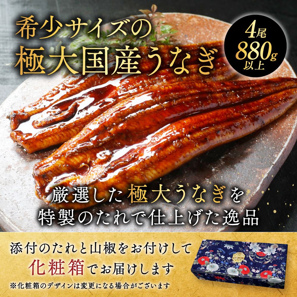 （6月）国産 極大 特上うなぎ(220g×4尾)【OT000OD40_006】_イメージ2