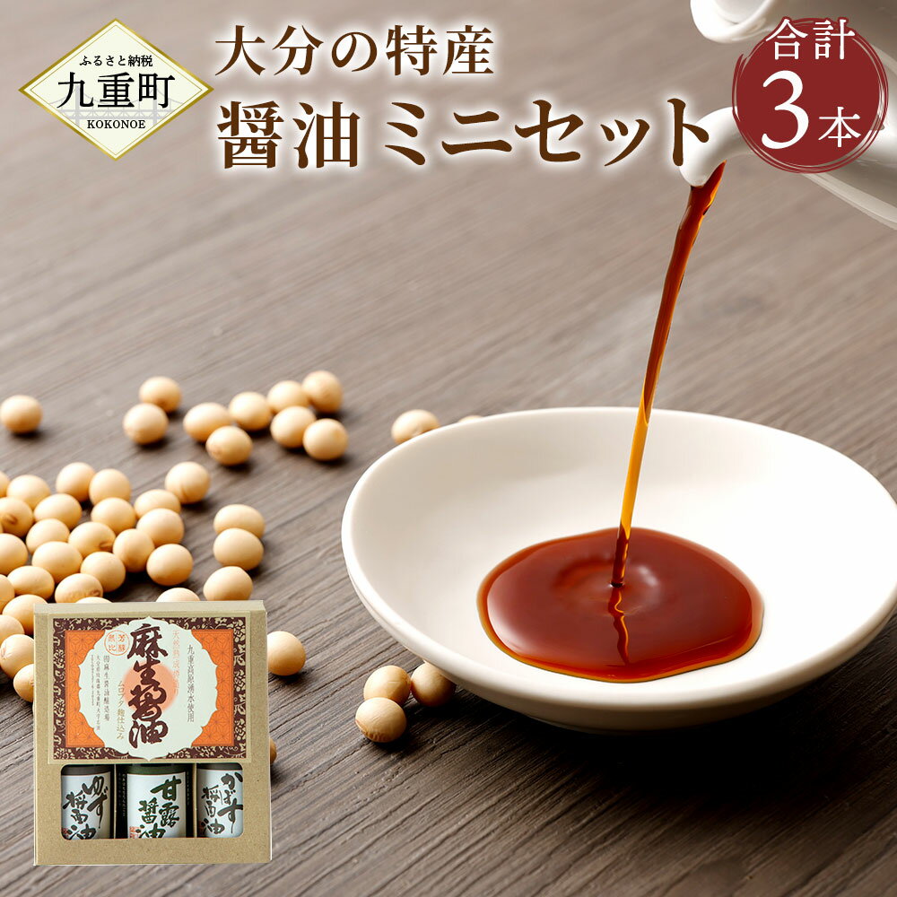 【ふるさと納税】大分の 特産 醤油 ミニ セット 合計300ml 100ml×3本 3種 かぼす ゆず 甘露 果汁醤油 甘口醤油 しょうゆ 調味料 送料無料