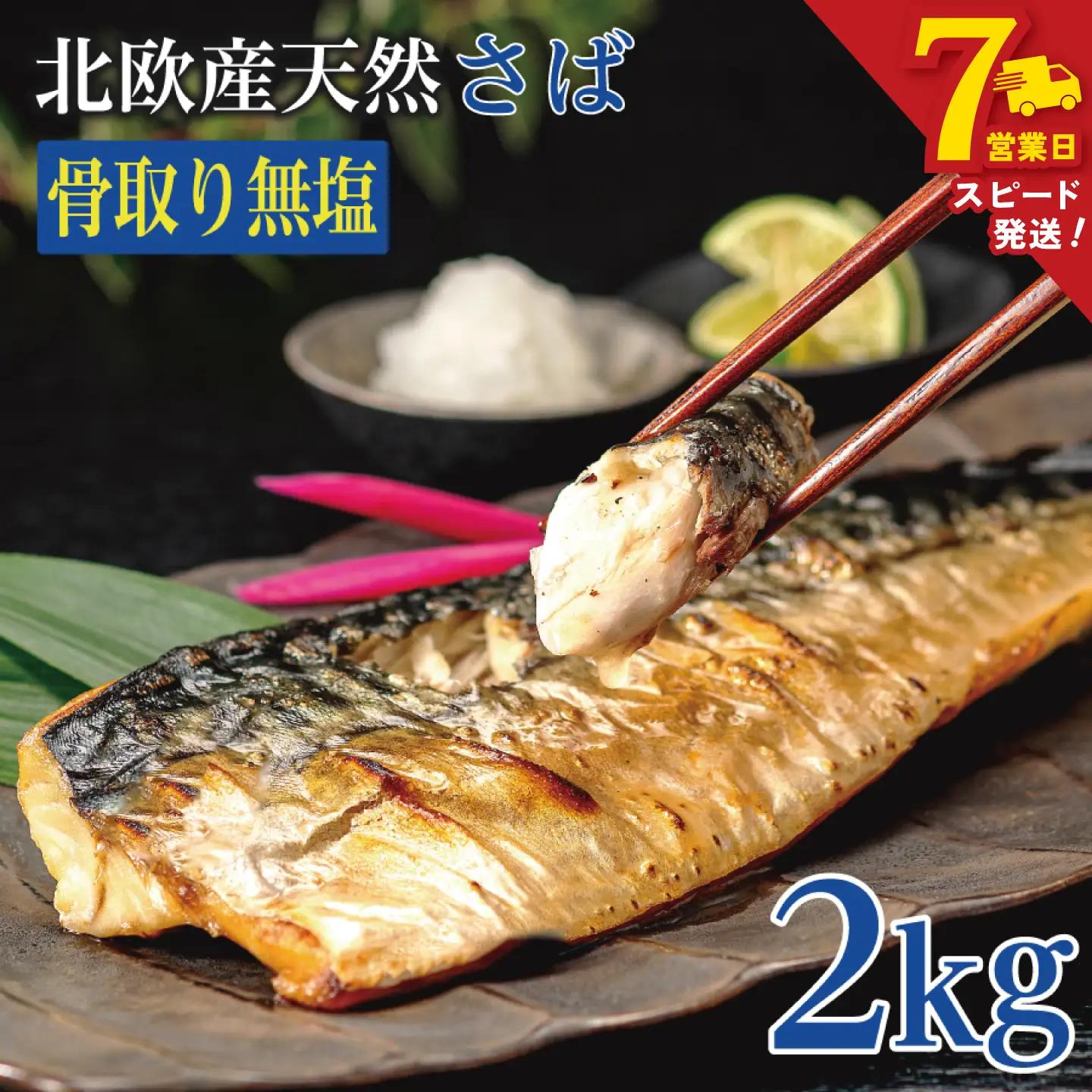 ＼ スピード発送 ／ 訳あり 無塩さば 骨取り 約2kg さば