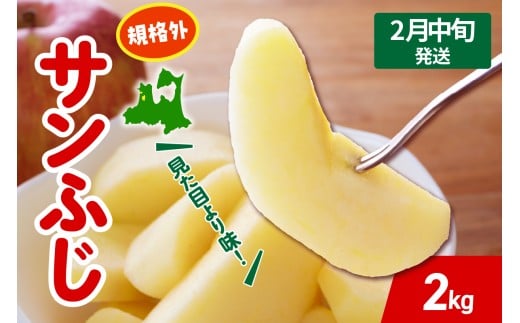 【2026年2月中旬発送】 りんご サンふじ 約 2kg 規格外 程度 青森 五所川原 不揃い サン ふじ りんご規格外