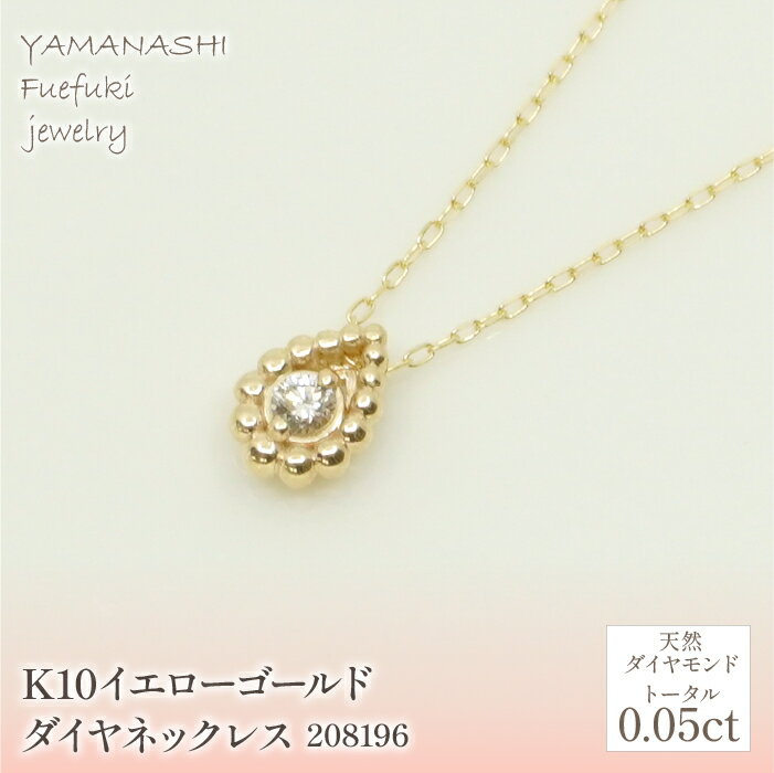 【ふるさと納税】K10　イエローゴールド　ダイヤ0.05ct　ネックレス 　 管理番号208196 ふるさと納税 人気 おすすめ ランキング アクセサリー 宝石 ジュエリー 高級 記念日 プレゼント 山梨県 笛吹市 送料無料 218-145
