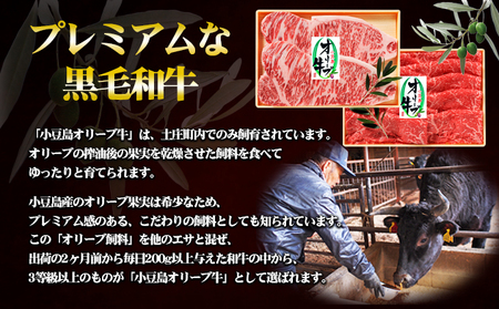 牛肉詰合せ オリーブ牛 しゃぶしゃぶ ロースステーキ 小豆島産 牛肉詰合せ【モモ380g ステーキ180g×2枚】