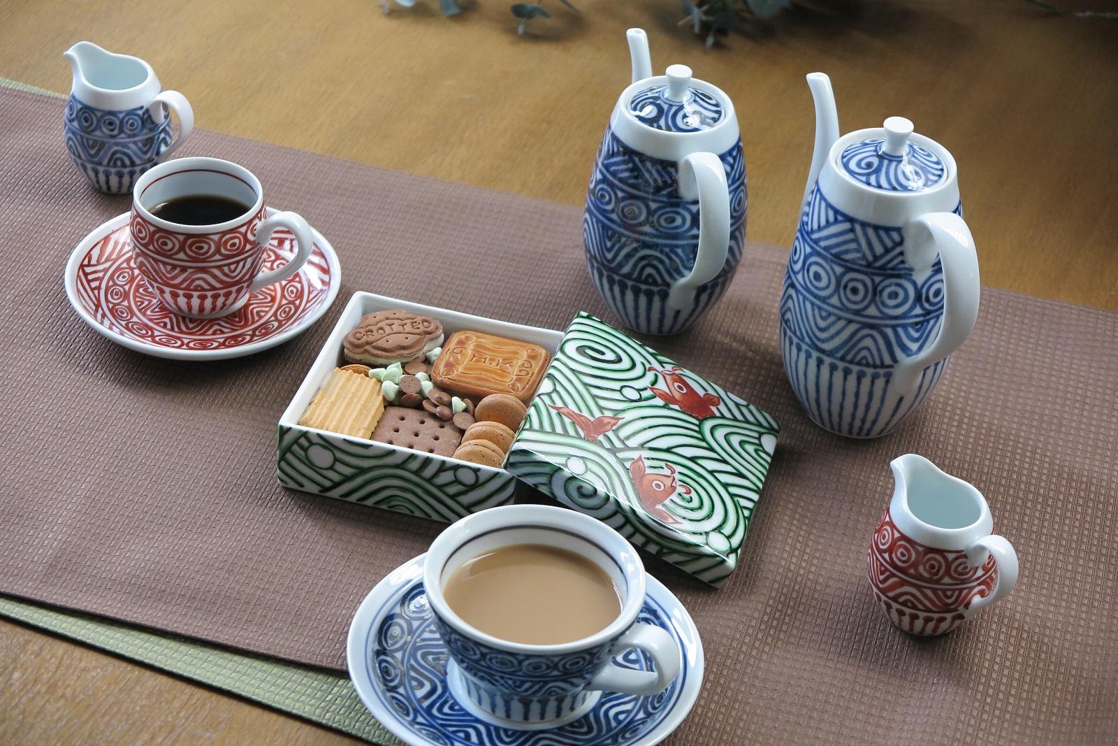伊万里陶苑　遊鯉紋陶箱・中 H971_イメージ4