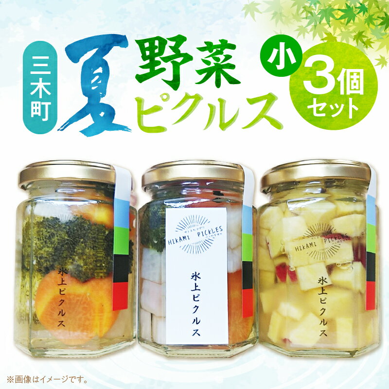 【ふるさと納税】新鮮！三木町夏野菜ピクルス 小(140g)3個セット ピクルス 野菜 夏野菜 果物 フルーツ 漬物 お漬物 和風 洋風 デザート 酢たれ たれ ドレッシング 旬 季節 旬の野菜 季節の野菜 旬の果物 季節の果物 おかず おすすめ 人気 香川県 三木町 送料無料