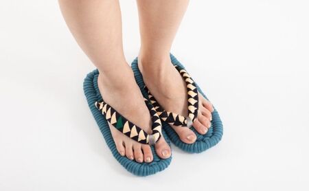 布ぞうり MERI 八つ橋　布草履 室内履き 健康 洗える 墨田区 M：24cm