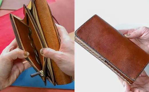 【neoclassic】 牛本革 ロングウォレット （Dark Brown） 牛革 本革 レザー 姫路レザー 財布 長財布 ウォレット ハンドメイド スリムデザイン 北海道 小樽市