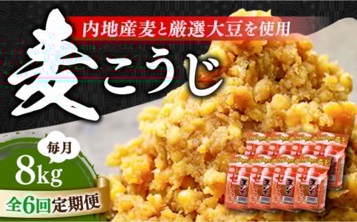 【全6回定期便】【毎日食べても飽きない！創業明治28年から変わらない伝統の味】田舎みそ（麦こうじ）1kg×8袋＜瀬戸内みそ高森本店＞江田島市 [XBW018]