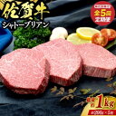 【ふるさと納税】定期便 5回 佐賀牛 シャトーブリアン 1kg 毎月コース 牛肉 ※配送不可：北海道、沖縄、離島