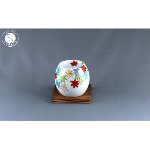 有田焼 茶香炉〈紅葉尽し文〉【赤絵白磁硯処 雪月花】手描き 伝統工芸 香炉 赤絵 インテリア  80000円 8万円 di010