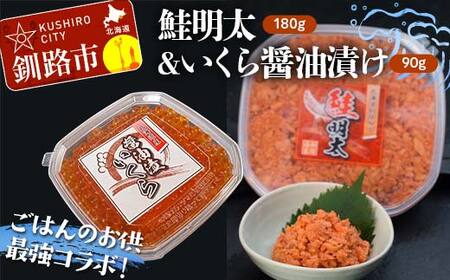 【期間限定！寄附額改定↓！】【ごはんのお供最強コラボ！】鮭明太180g&いくら醤油漬け90g F4F-8821