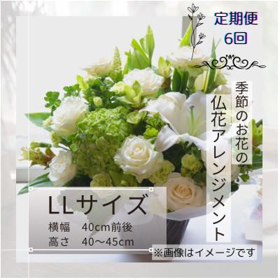 ふるさと納税 筑西市 【毎月定期便】仏花アレンジメント/LLサイズ〜花瓶不要!届いてそのまま飾れます全6回