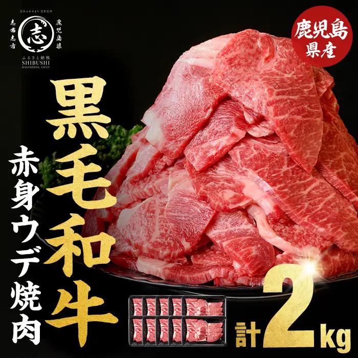 鹿児島県産黒毛和牛赤身ウデ焼肉 (計2kg・200g×10P)  黒毛和牛 国産 肉 牛肉 赤身 ウデ肉 鹿児島 小分け 焼き肉 炒め物 冷凍 b8-046