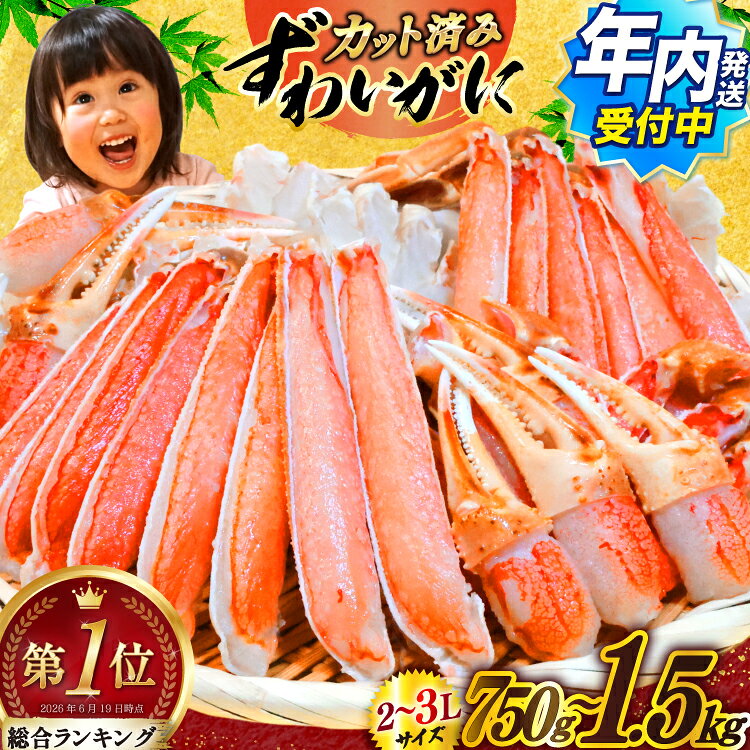 【ふるさと納税】 年内発送受付 訳あり 選べる内容量 発送月 カット済み 生 ずわいがに むき身 セット 総重量750g/1.5kg (正味重量600g/1.2kg) 2-3Lサイズ [カネダイ 宮城県 気仙沼市 20566347] かに カニ 年内 月指定発送 12月着