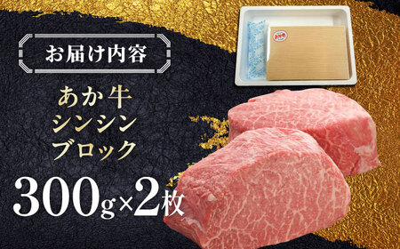 【GI認証】くまもとあか牛シンシンブロック 300g×2枚　【有限会社 三協畜産】[YCG124]