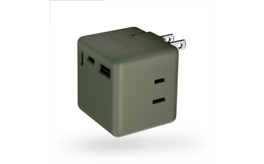 CIO 充電器 電源タップ コンセント マルチタップ 急速充電 USB-C×2 USB-A×1 Mate Tap001 モスグリーン｜小型 軽量 おしゃれ 便利 [3366]