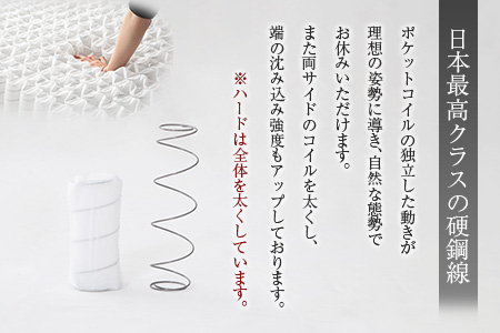 夜香 ハイグレード2ポケットコイルマットレス（シングル） CH041_Hsg