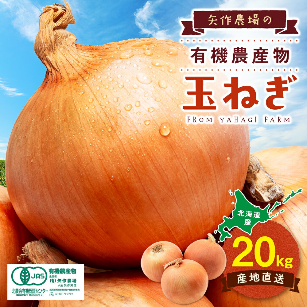 【ふるさと納税】【先行受付】令和8年産 有機栽培玉ねぎ 20kg | 玉ねぎ たまねぎ タマネギ 玉葱 大容量 オニオン 甘い 有機栽培 国産 産地直送 カレー ハンバーグ 煮込み 炒め物 北海道 津別町 送料無料