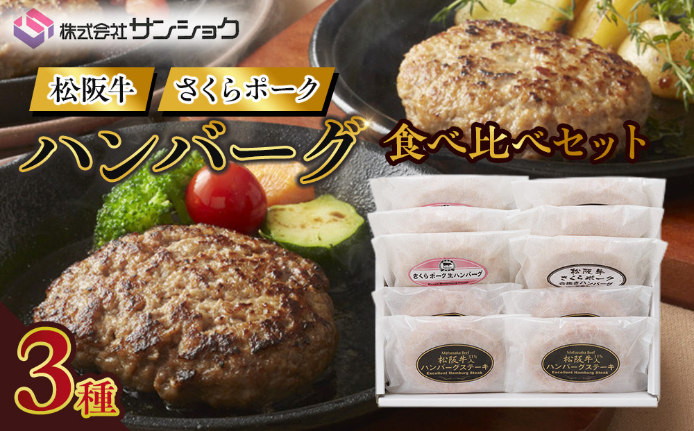 松阪牛&さくらポーク ハンバーグ食べ比べセット 242161_FY004
