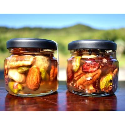 ふるさと納税 海南市 ナッツの蜂蜜漬け　峠プレミアム小瓶2種セット【萌(MOE)】【爛(RAN)】　 |  | 01