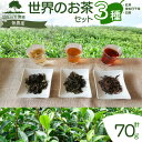 【ふるさと納税】＜京都産＞加茂自然農園 世界のお茶セット(3種類) お茶 無農薬 詰め合わせ 3種類 計70g 加茂自然農園